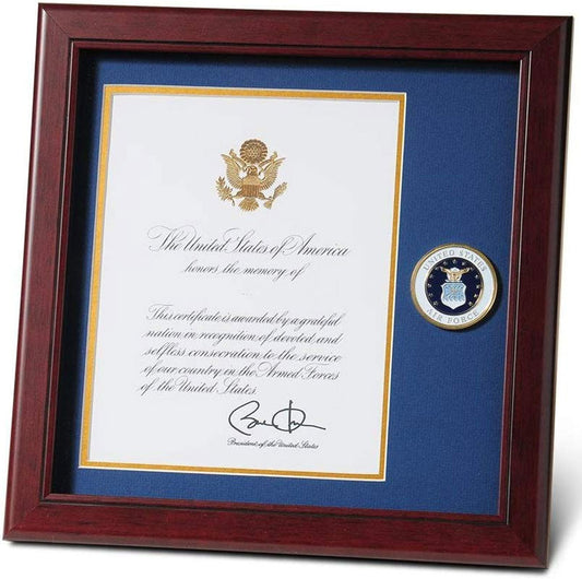 Air Force Presidential Memorial Certificate Frame with Medallion - 8 x 10 inch.