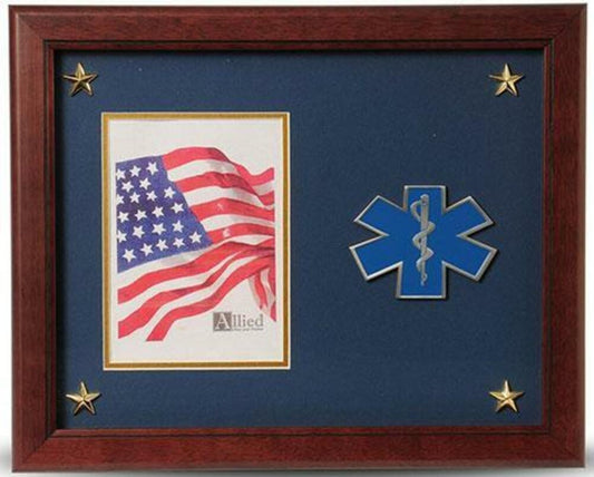 Flag Connections EMS Medallion Picture Frame with Stars, 5 by 7-Inch.