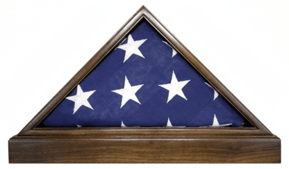 Solid Cherry Flag Case & BASE for 5x9.5 Memorial Burial Flag, USA Made, Fine Furniture Quality
