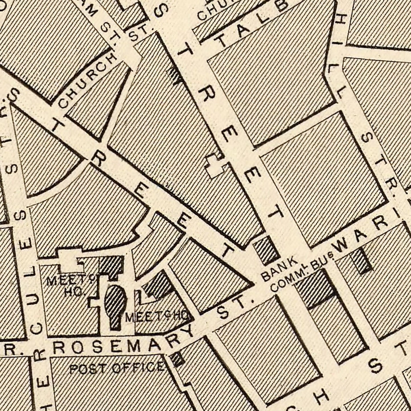 Vintage Map of Belfast, United Kingdom 1851