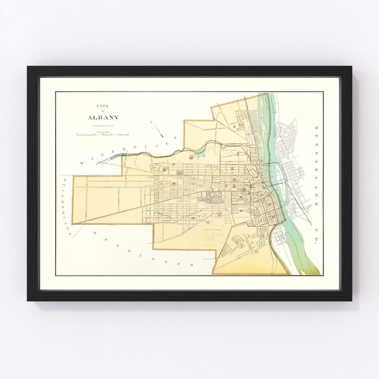 Vintage Map of Albany, New York 1895