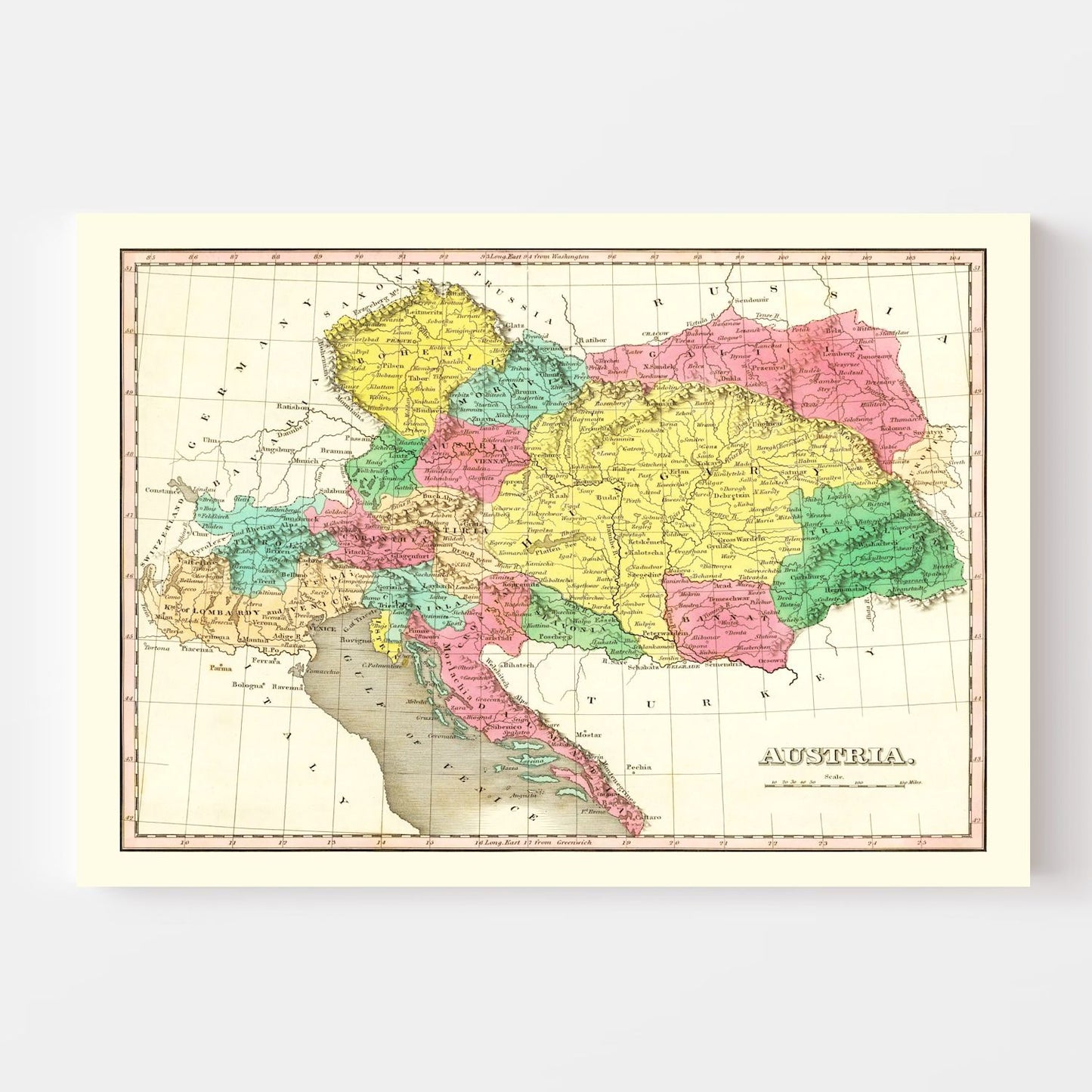 Vintage Map of Austria 1831