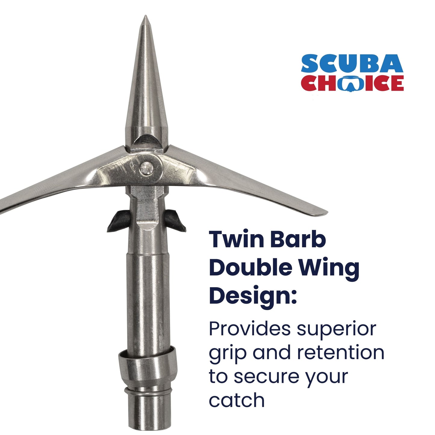 Palantic Spearfishing 3.5" Twin Double Wing 6mm Spear Tip w/ Keeper