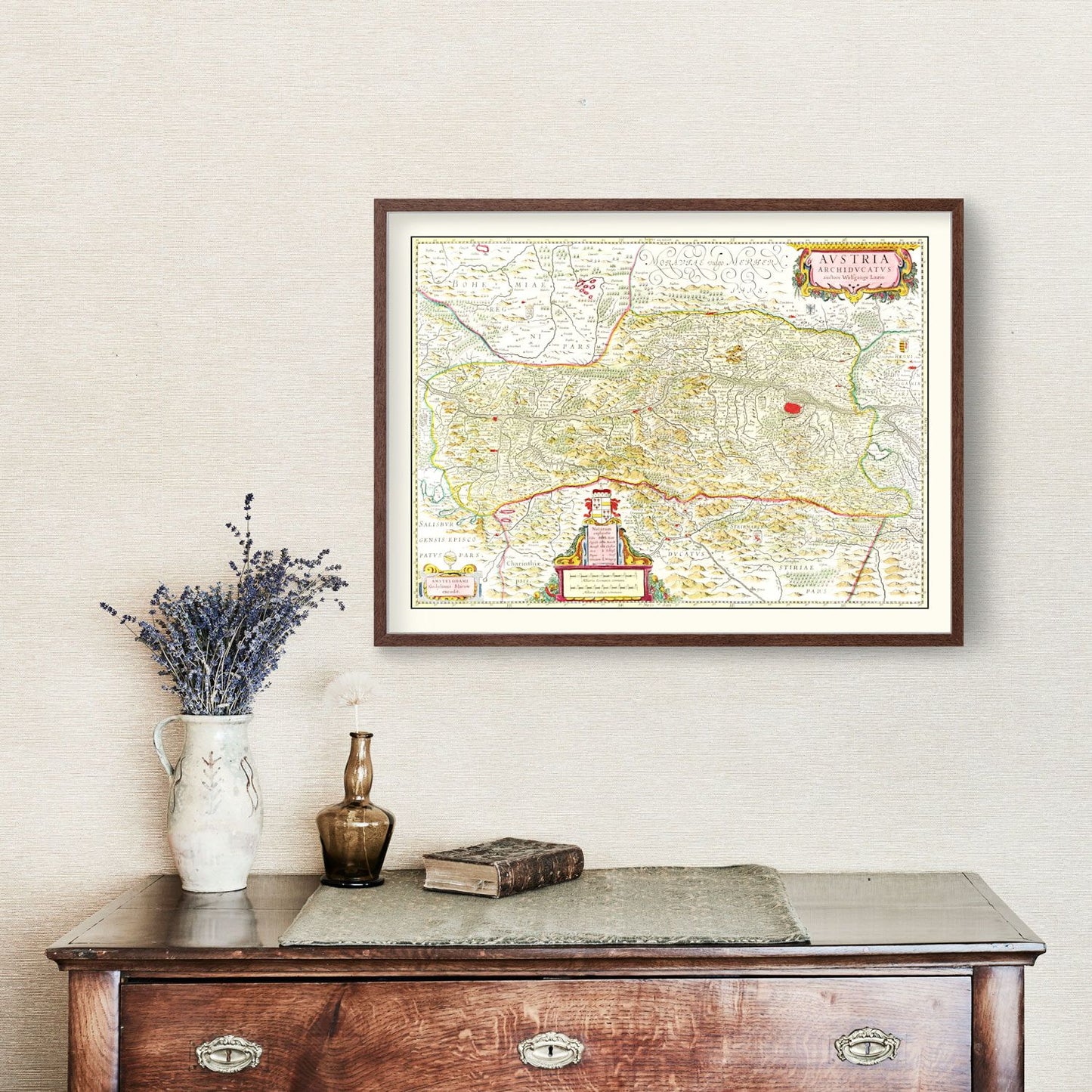Vintage Map of Austria 1665
