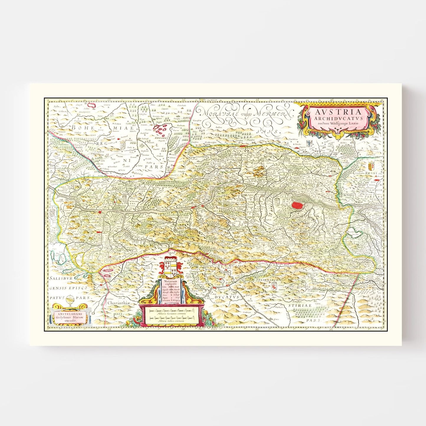 Vintage Map of Austria 1665