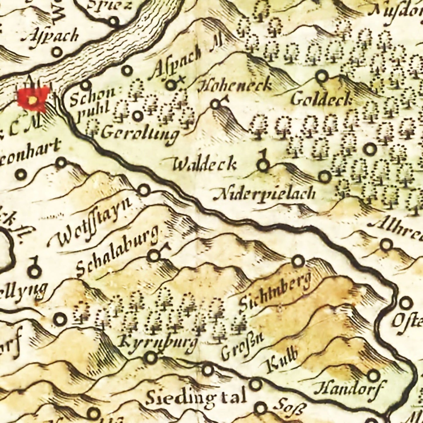 Vintage Map of Austria 1665