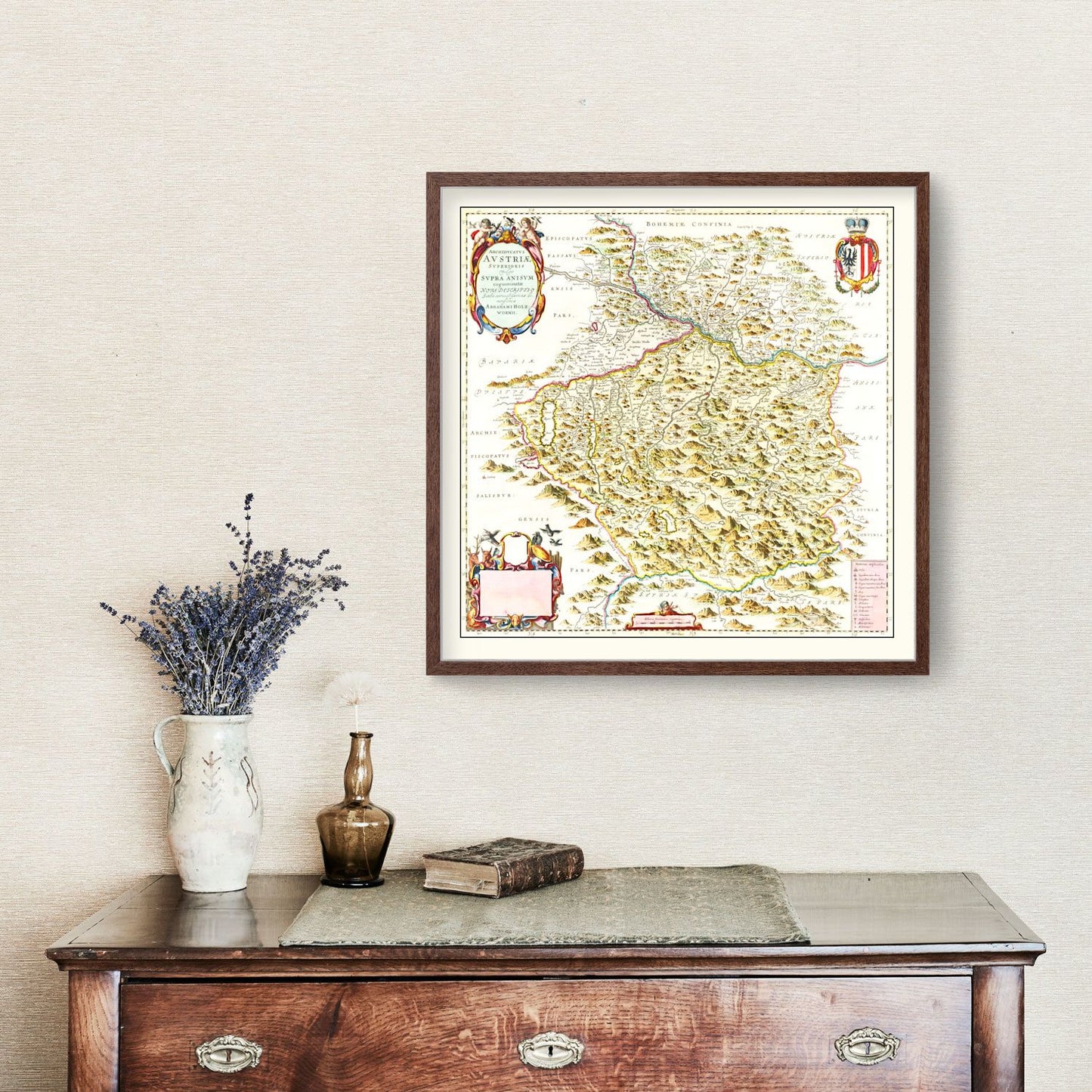 Vintage Map of Austria from Above 1665