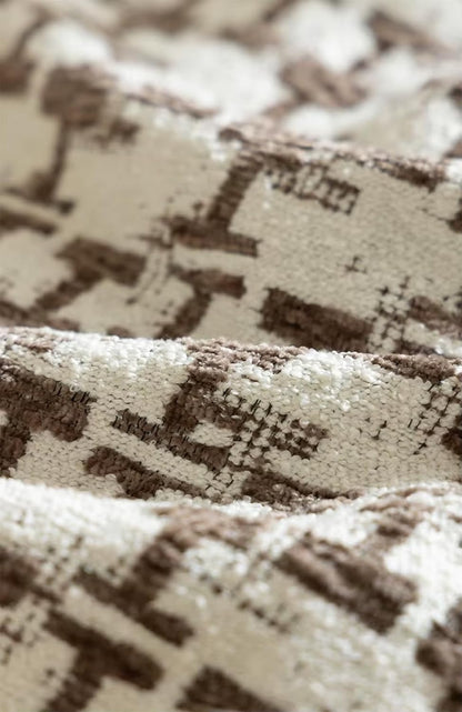Fennco Styles Chenille Jacquard Decorative Filled Throw Pillow 18" W X 18" L - Brown Geometric Accent Pillow for Home, Couch, Bedroom, Living Room and Office Décor