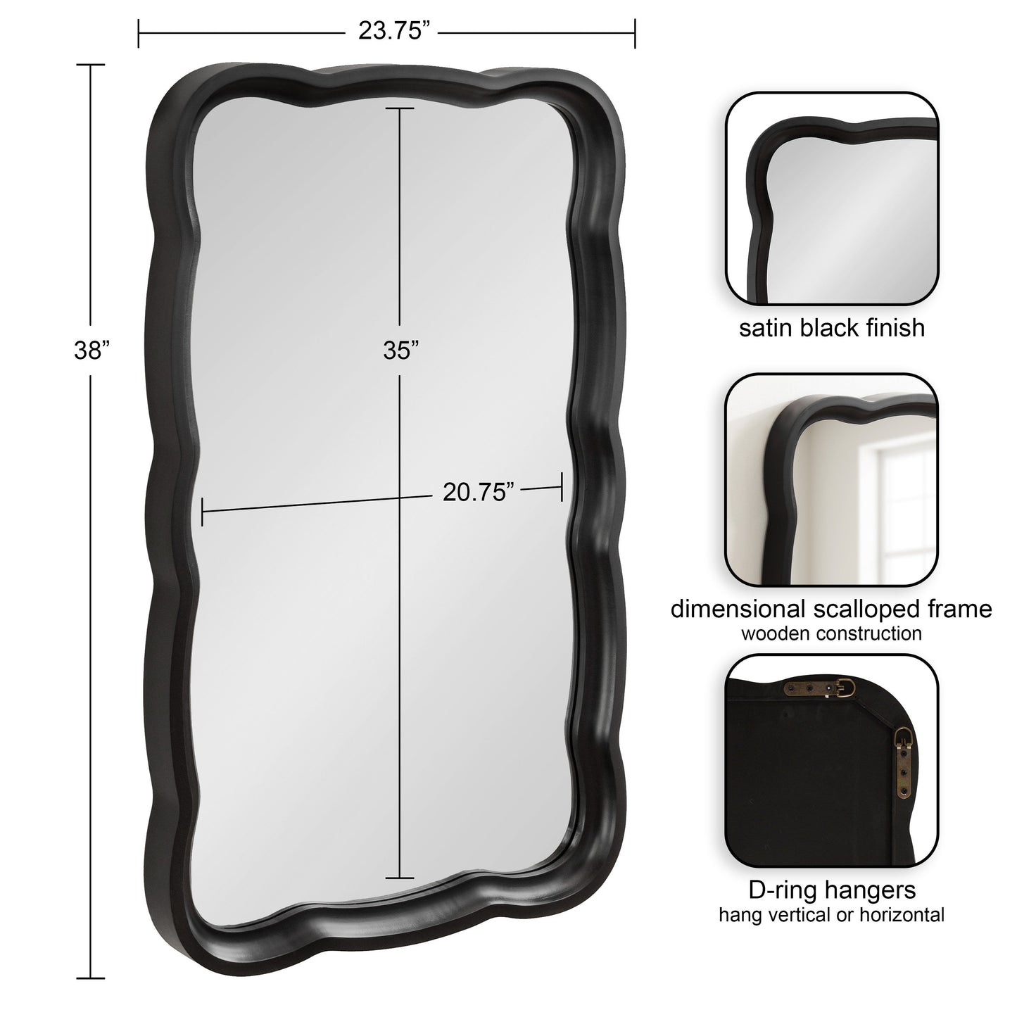 Hatherleigh Scallop Wood Wall Mirror