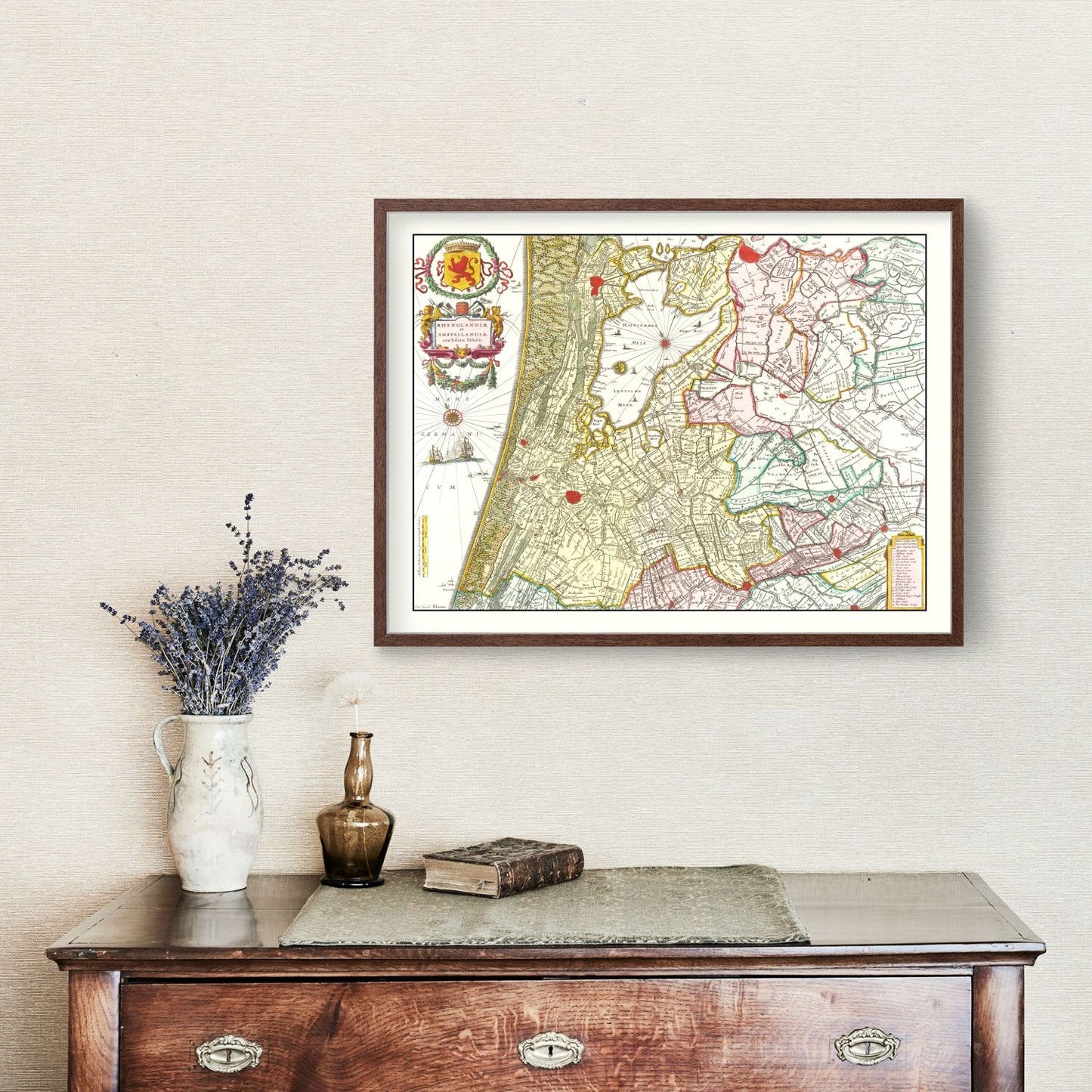 Vintage Map of Amsterdam Area 1665