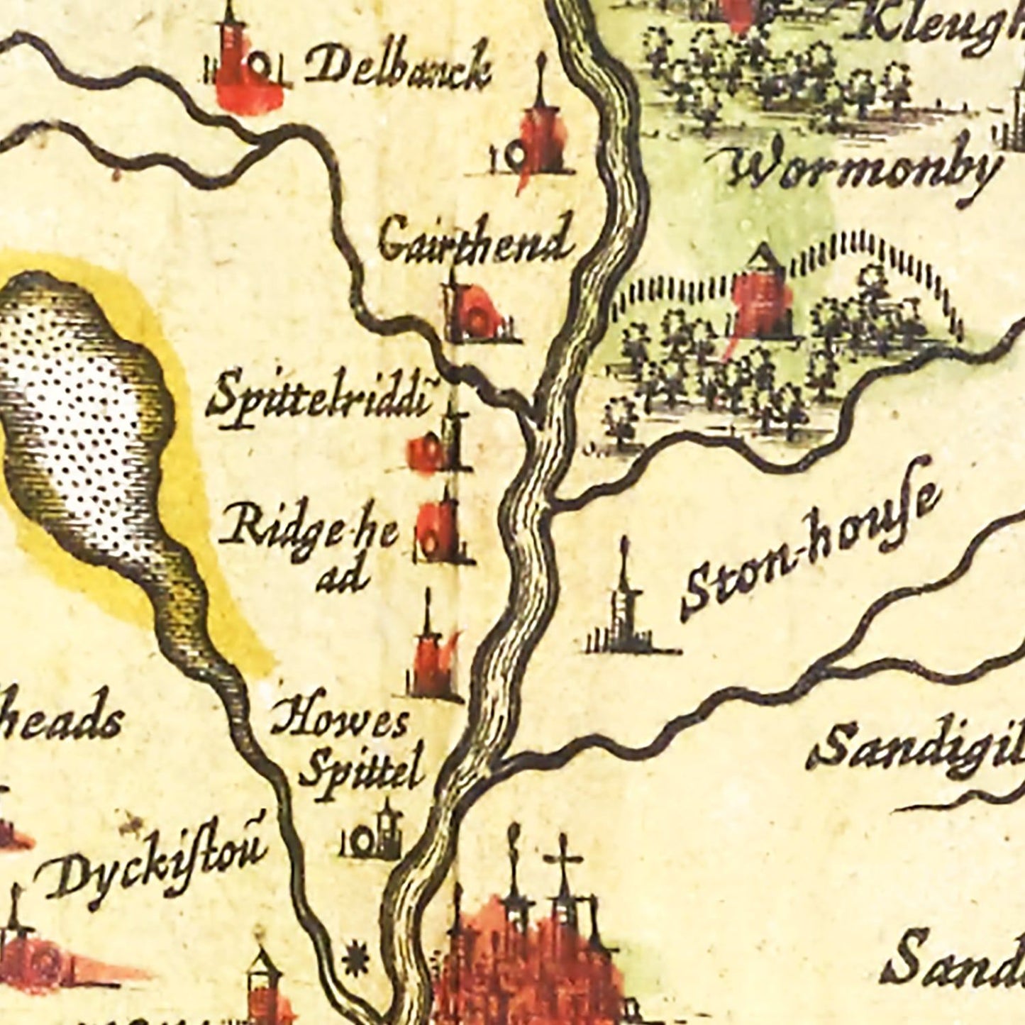Vintage Map of Annandale, Scotland 1665