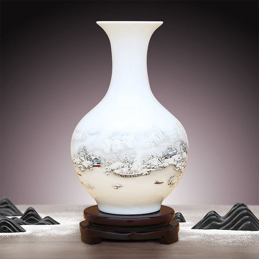 Jingdezhen Ceramics Chinese Style Vase with Base