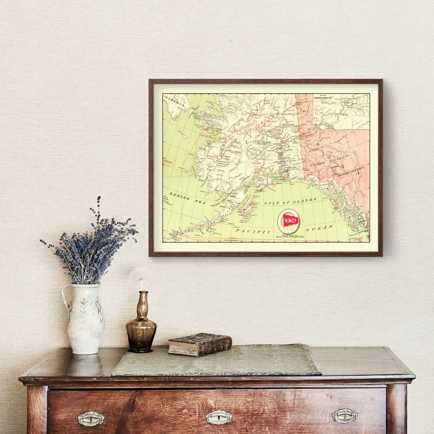 Vintage Map of Alaska Gold Fields 1910