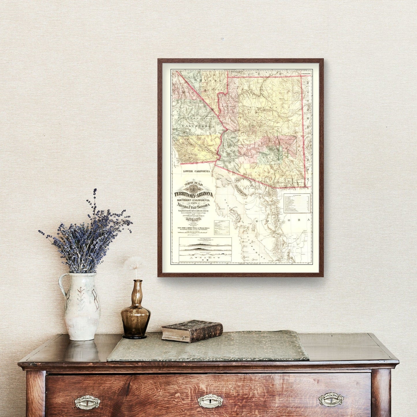 Vintage Map of Arizona 1877