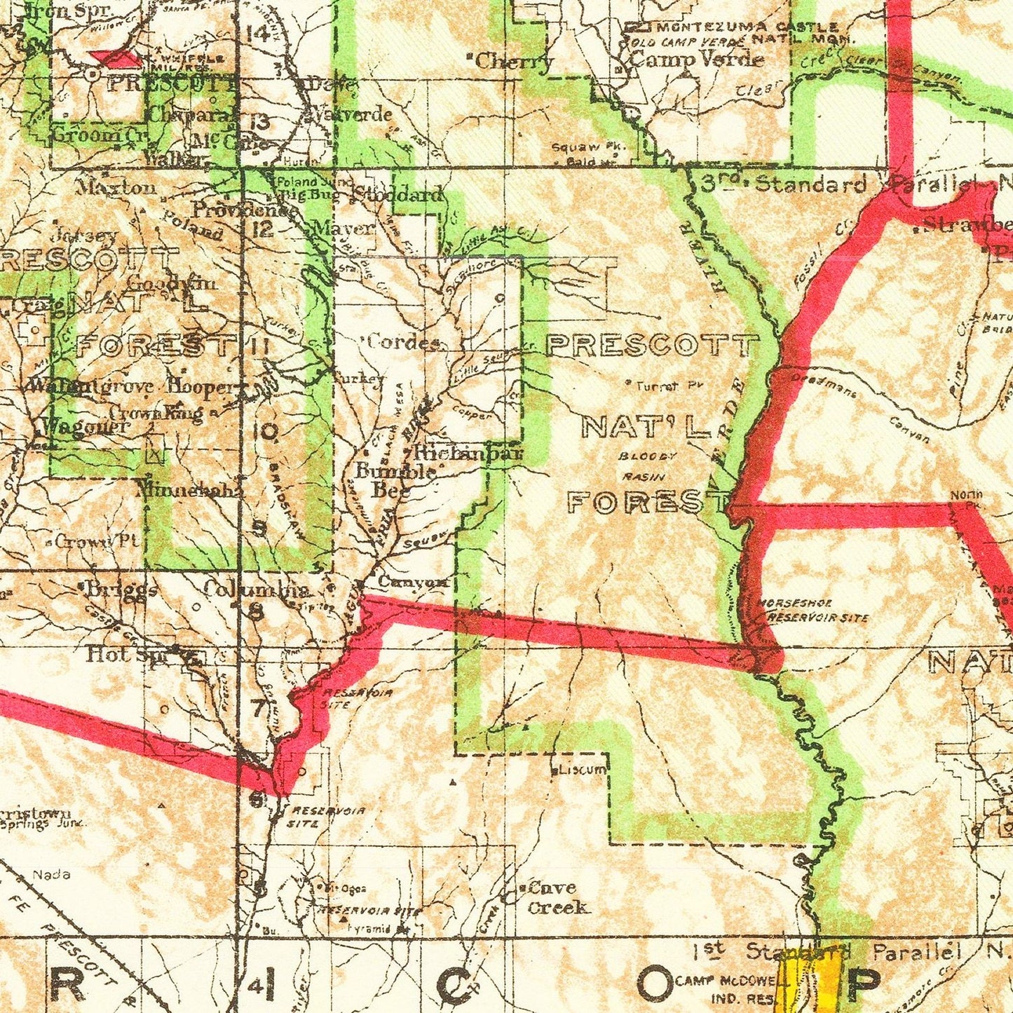 Vintage Map of Arizona 1909