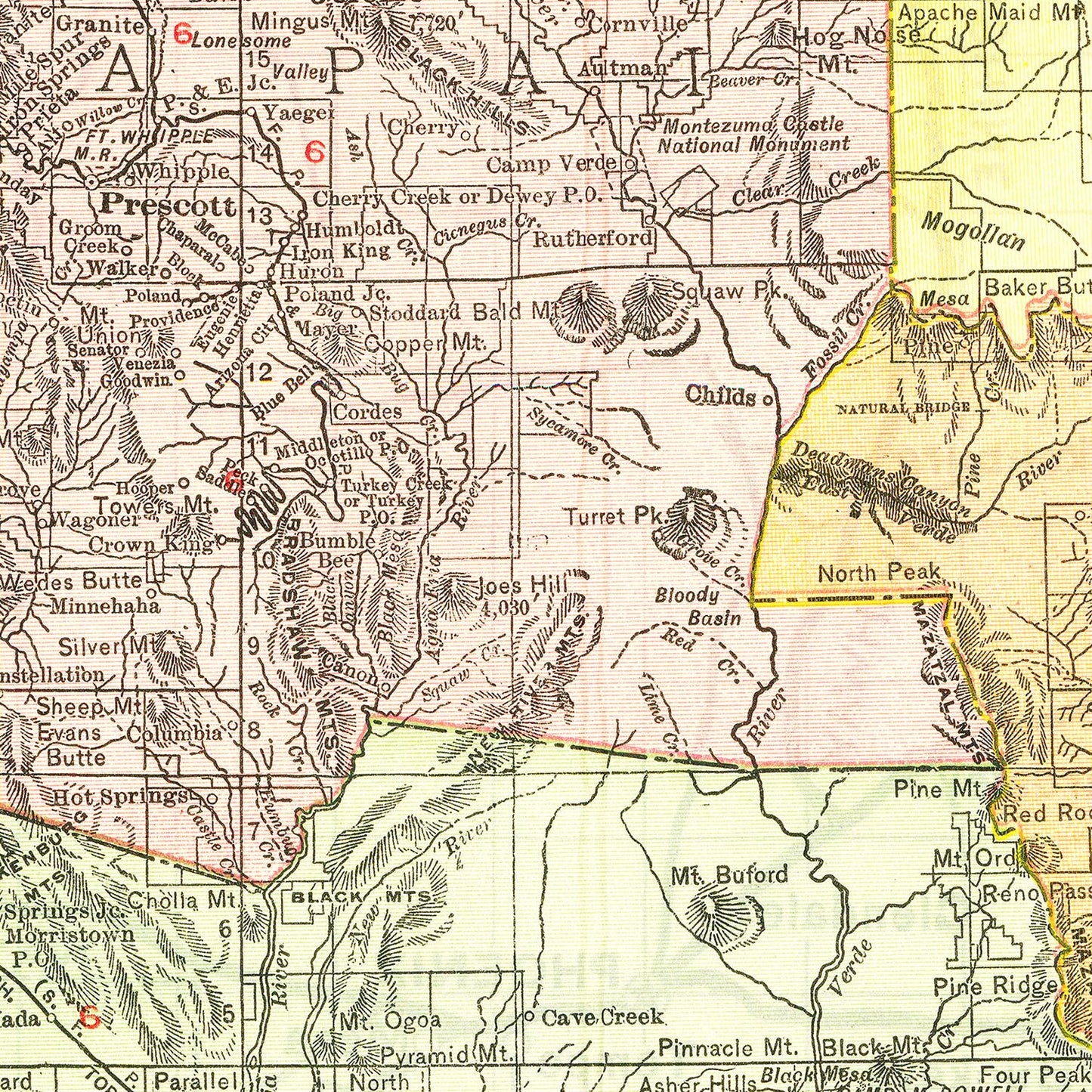 Vintage Map of Arizona 1915
