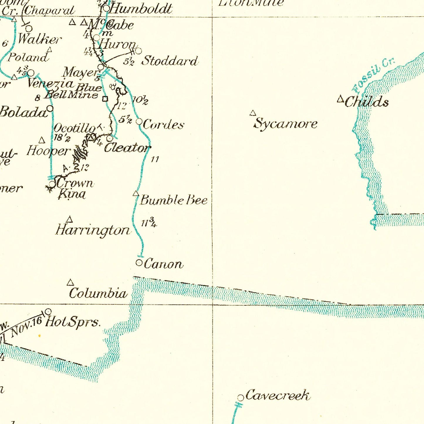 Vintage Arizona Post Route Map 1925