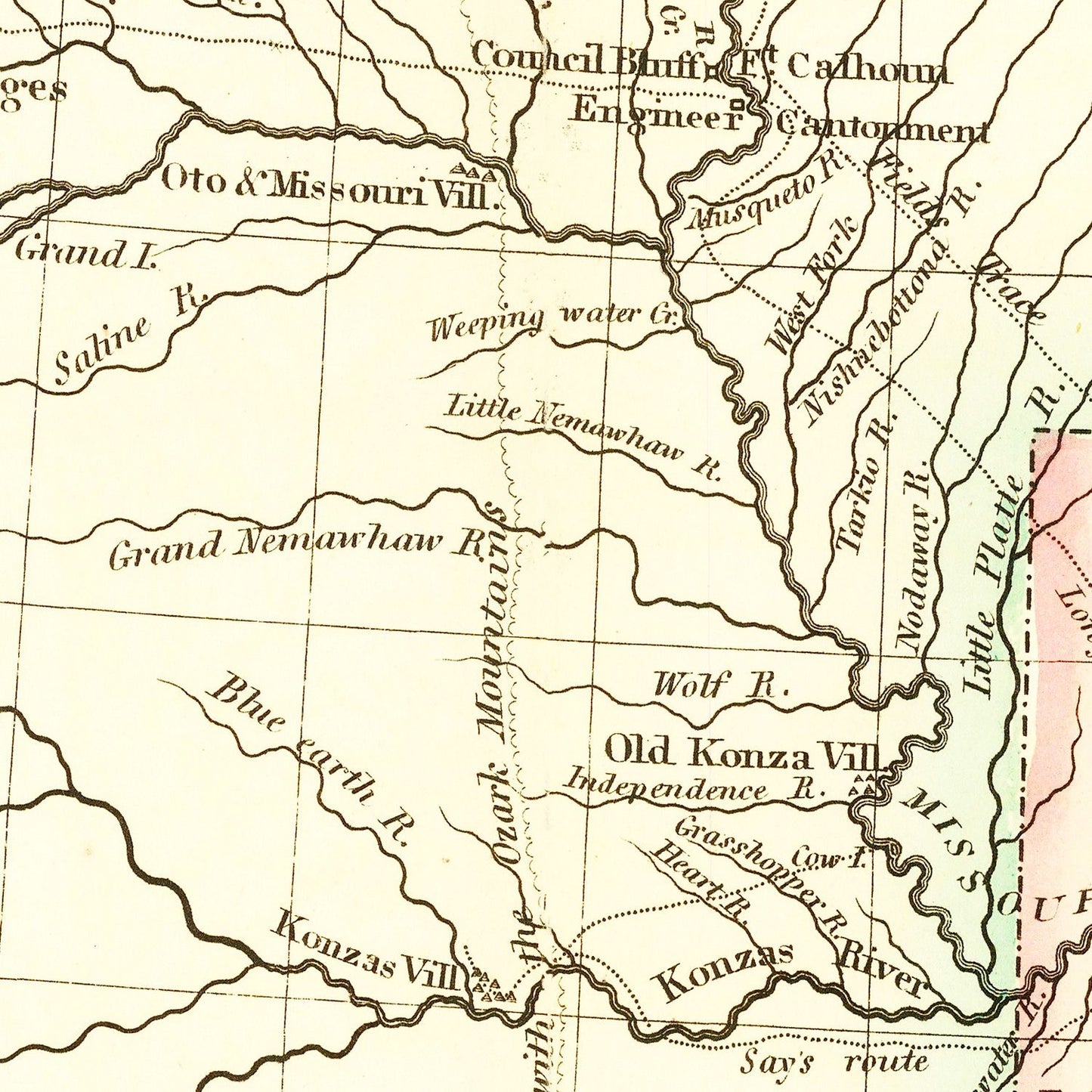 Vintage Map of Arkansas 1822