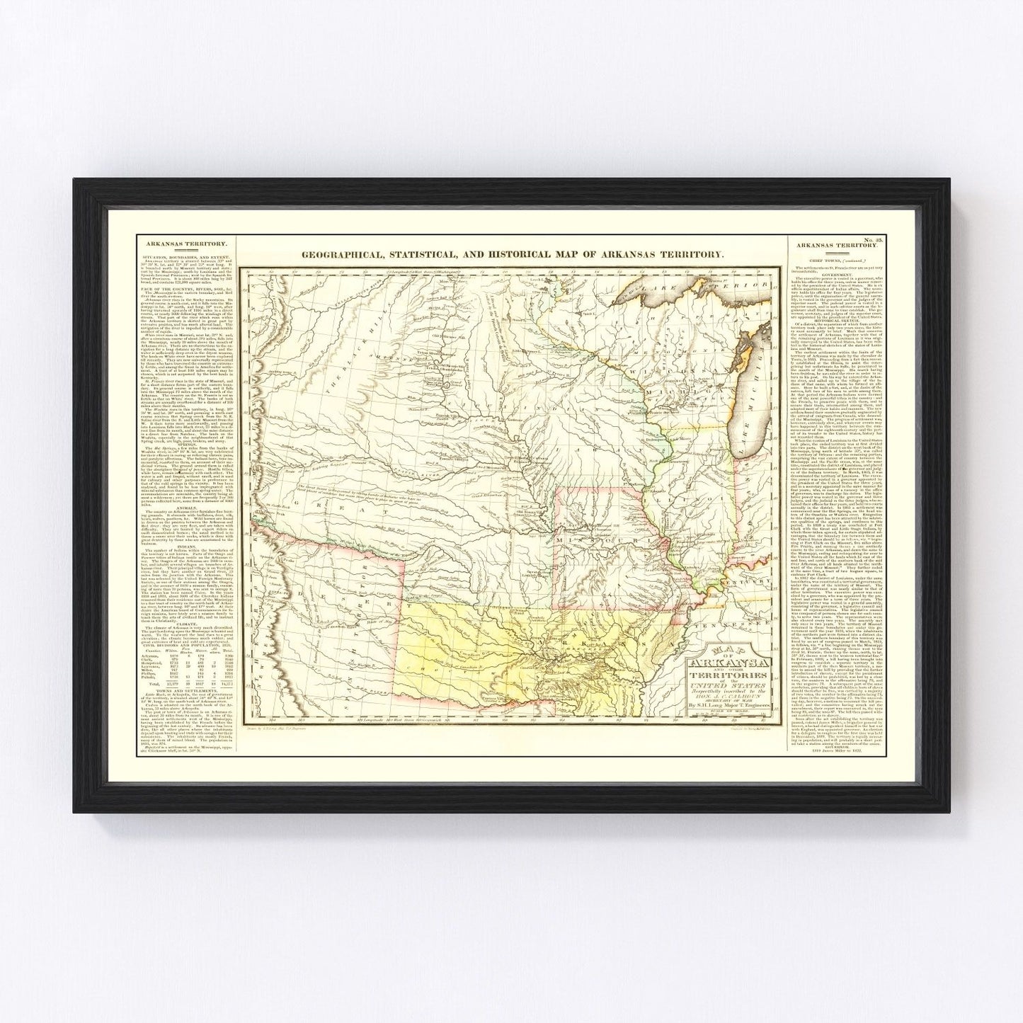 Vintage Map of Arkansas 1822