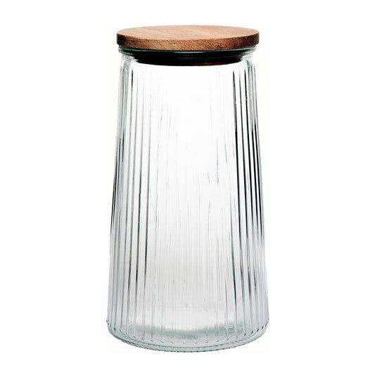 Glass Canisters Set of 3 with Wooden Lids – 20.3oz, 33.8oz & 45.7oz
