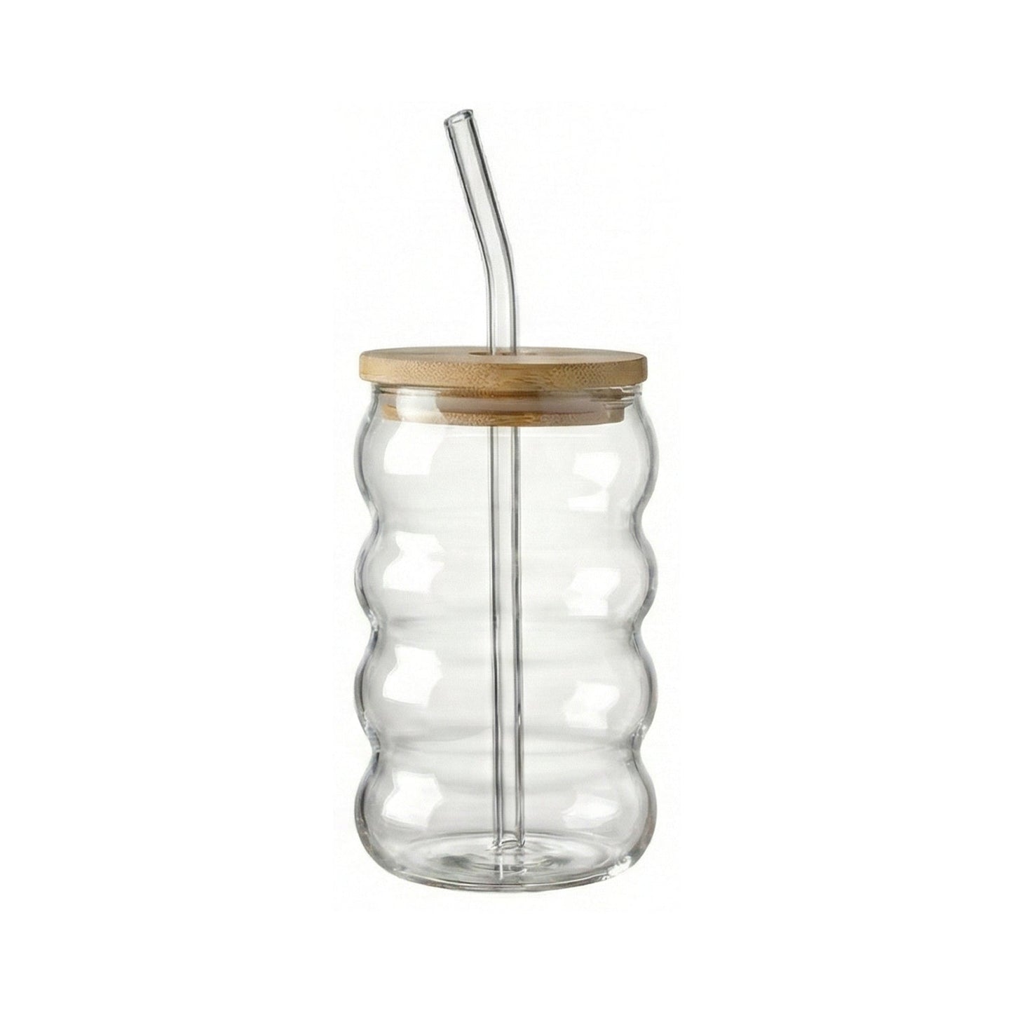 Lilly Set of 4 Glass Sippers - 18oz. with Bamboo Lid