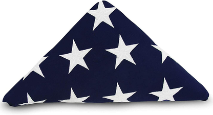 Memorial Flag American US Flag 5x9.5 Foot Heavy Duty Cotton for Veteran - Embroidered Stars and Sewn Stripes