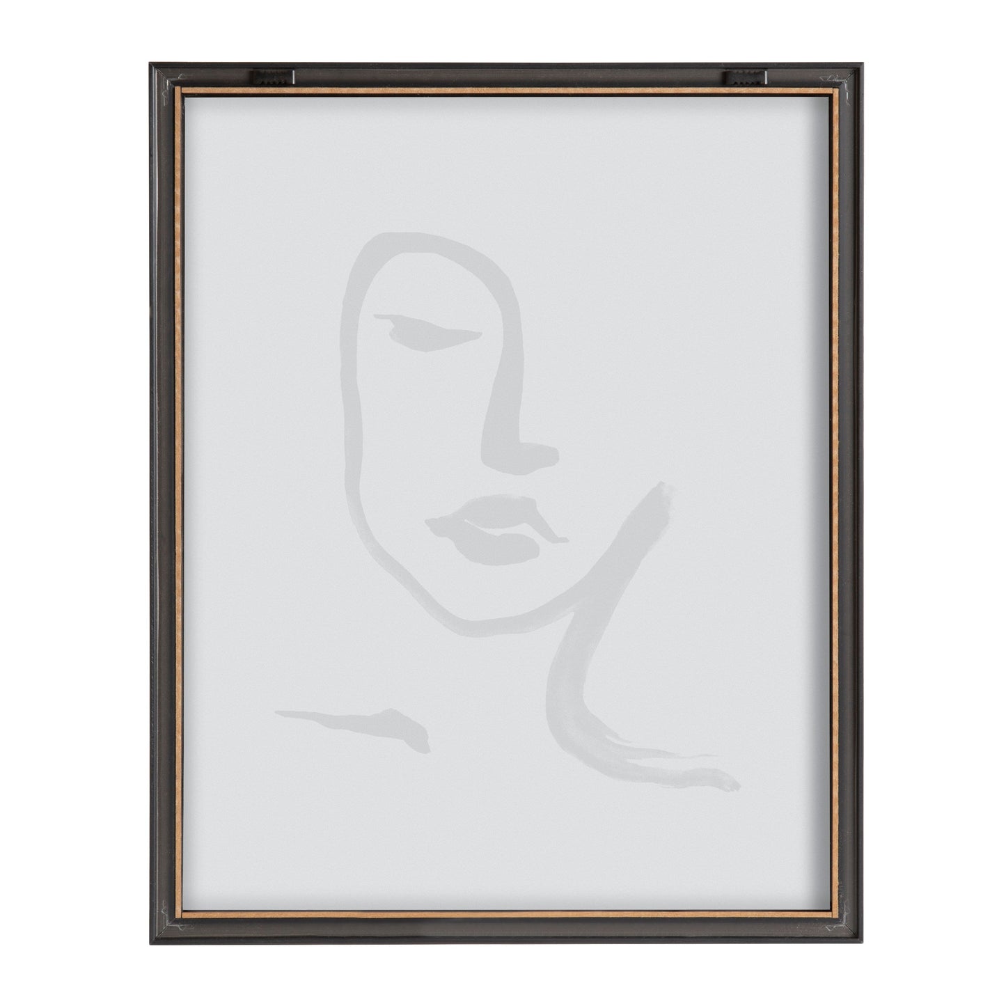 Blake Face Line Print Framed Printed Glass by Viola Kreczmer