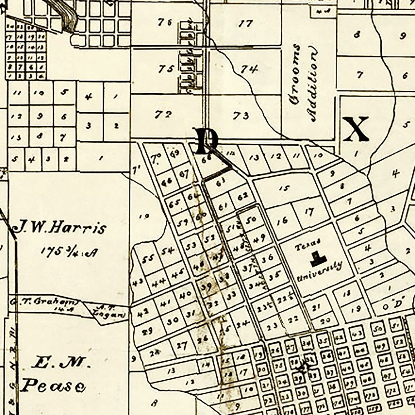 Vintage Map of Austin, Texas 1891