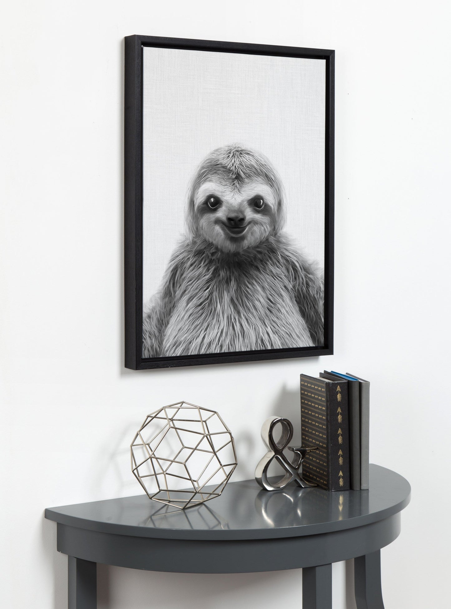 Sylvie Sloth Framed Canvas by Simon Te Tai