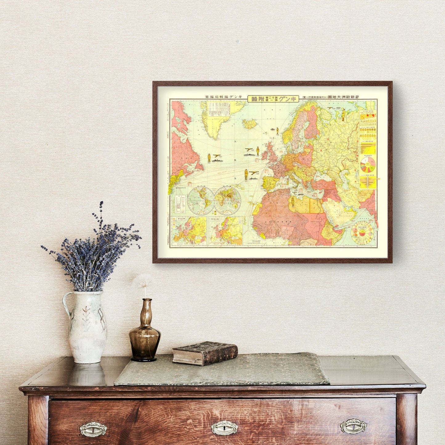 Vintage Map of Asia, 1935