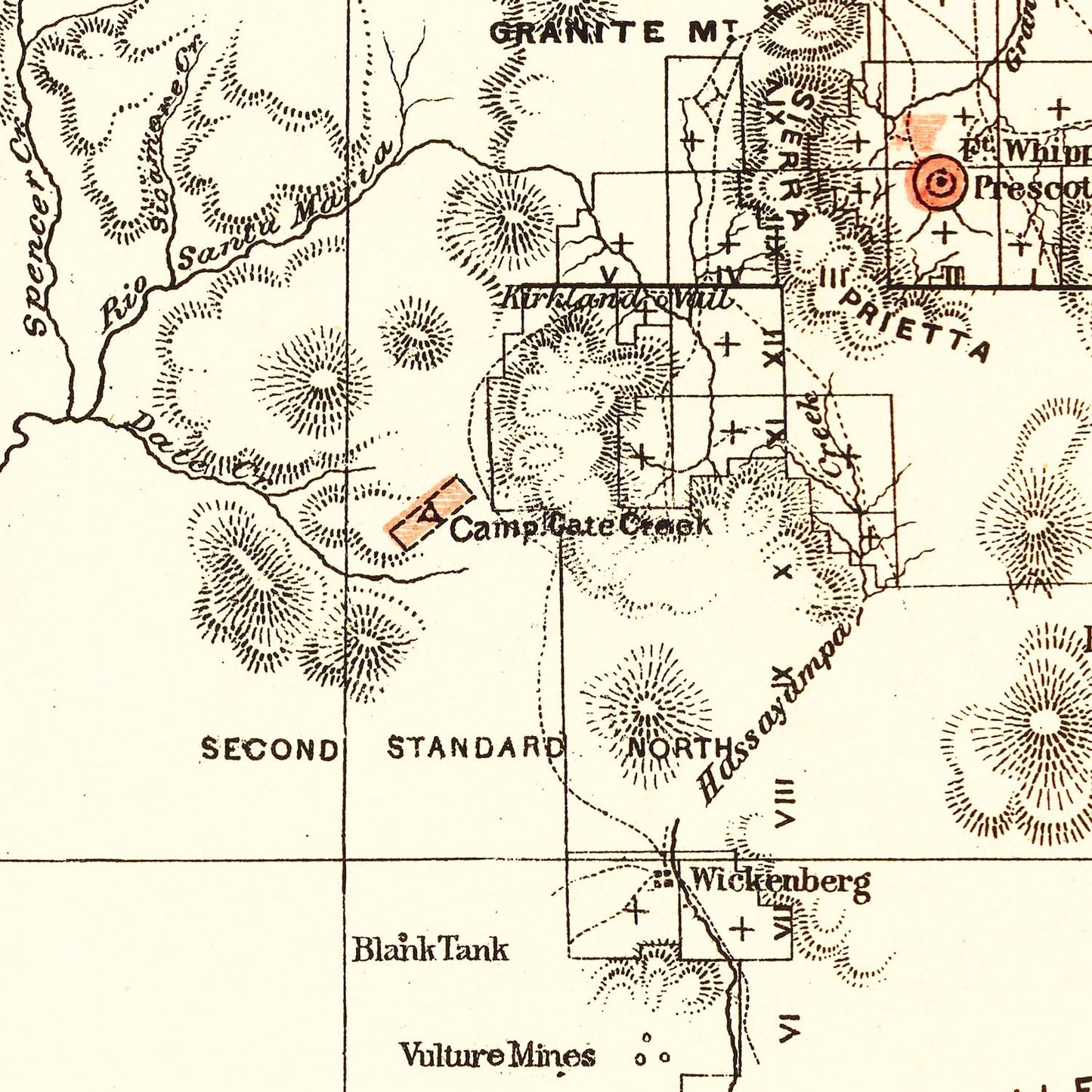 Vintage Map of Arizona 1876