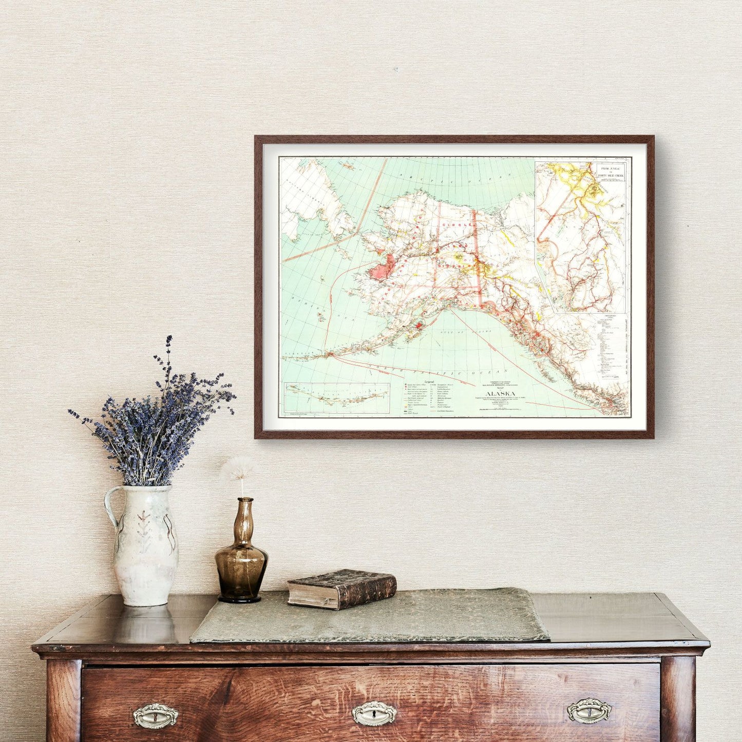 Vintage Map of Alaska 1898