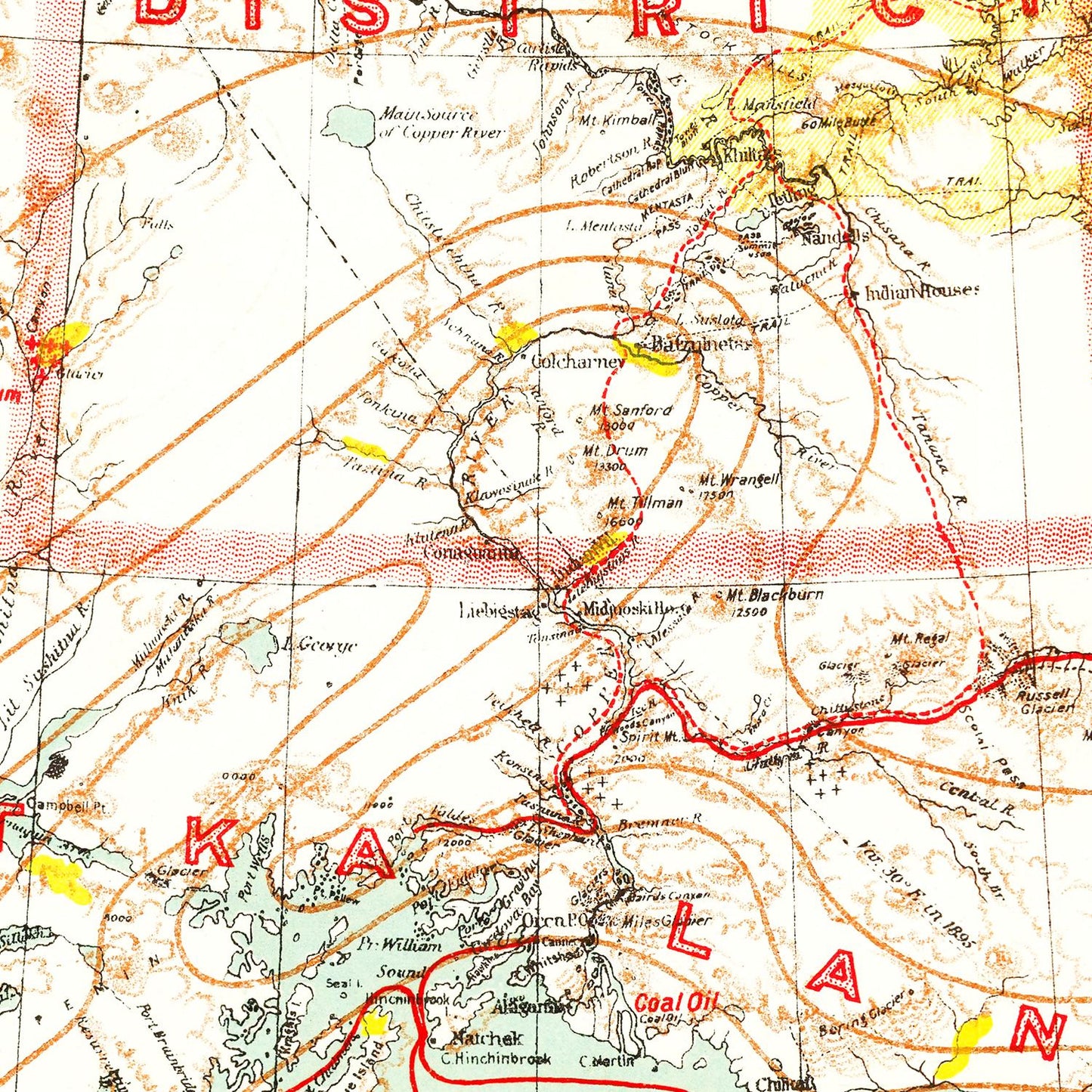 Vintage Map of Alaska 1898