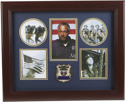 The Military Gift Store Frame Police Department Medallion 5-Picture Collage Frame.
