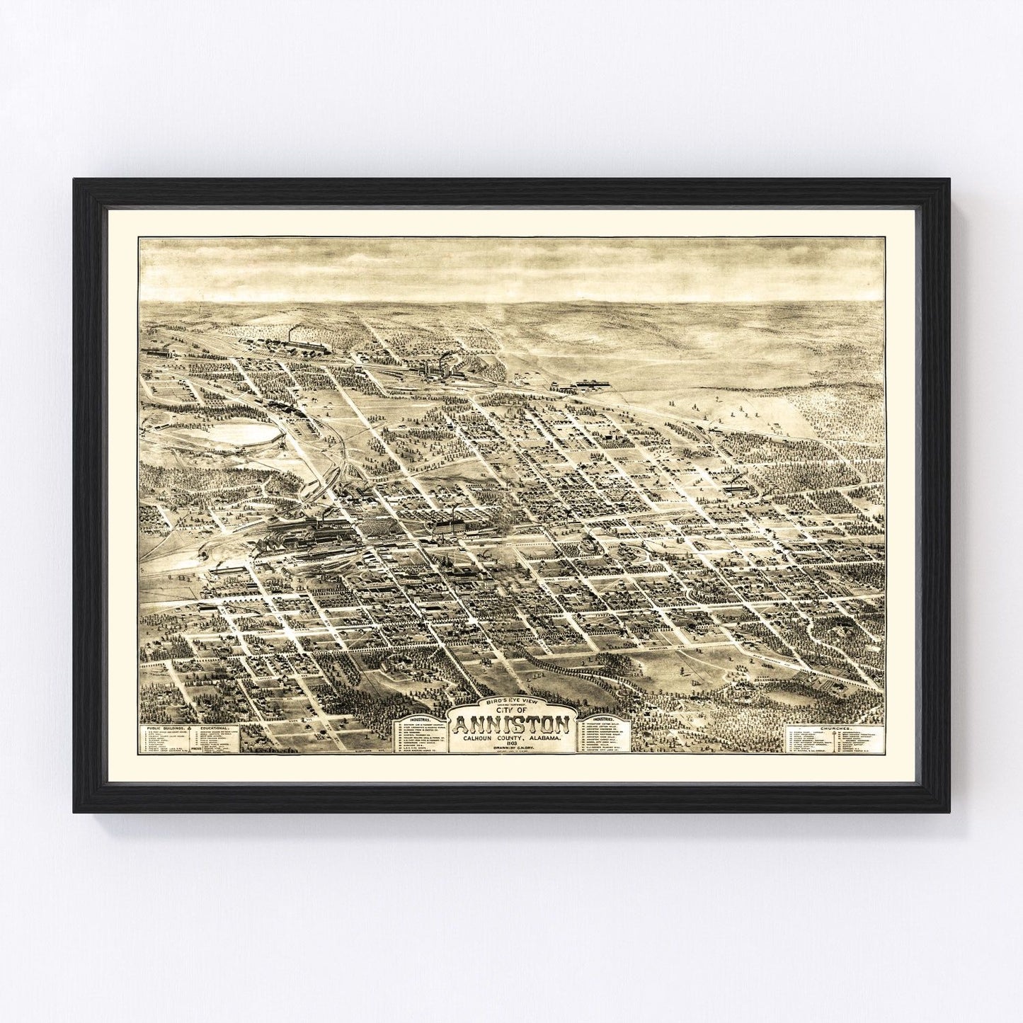 Vintage Map of Anniston, Alabama 1903