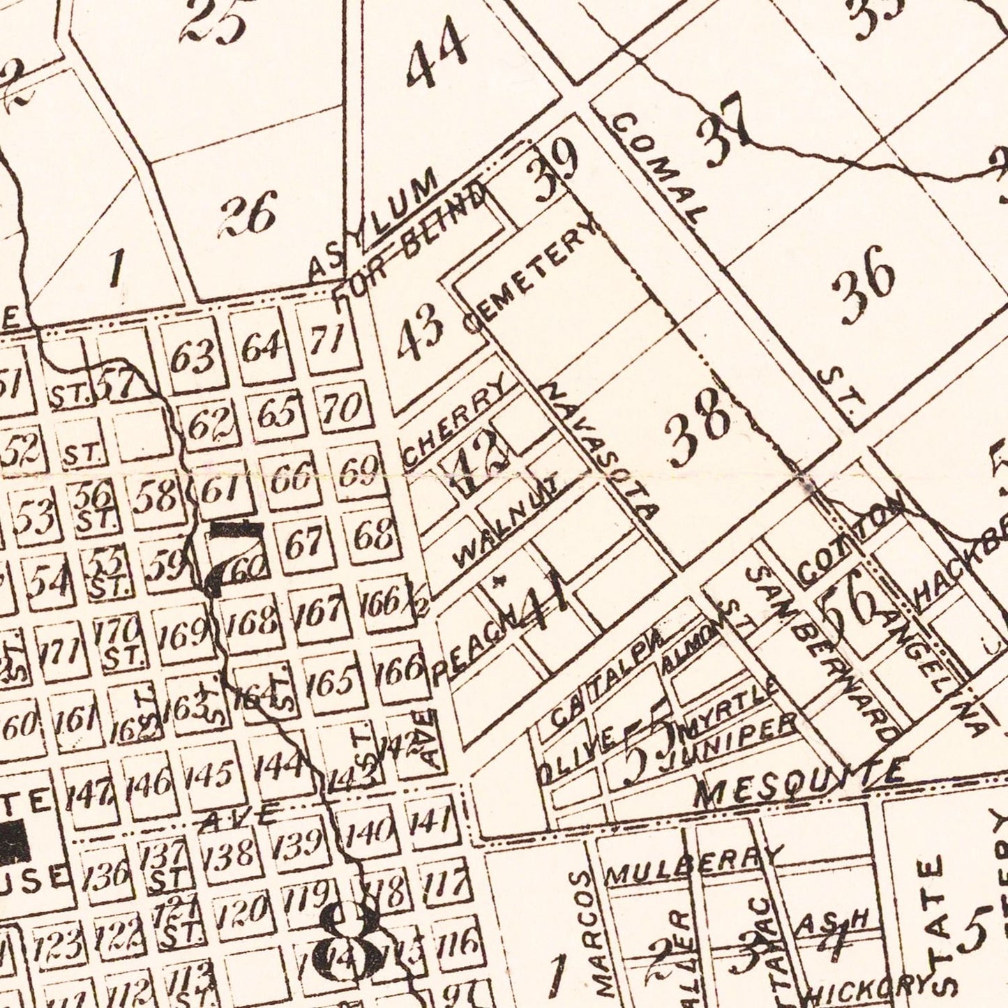 Vintage Map of Austin, Texas 1885