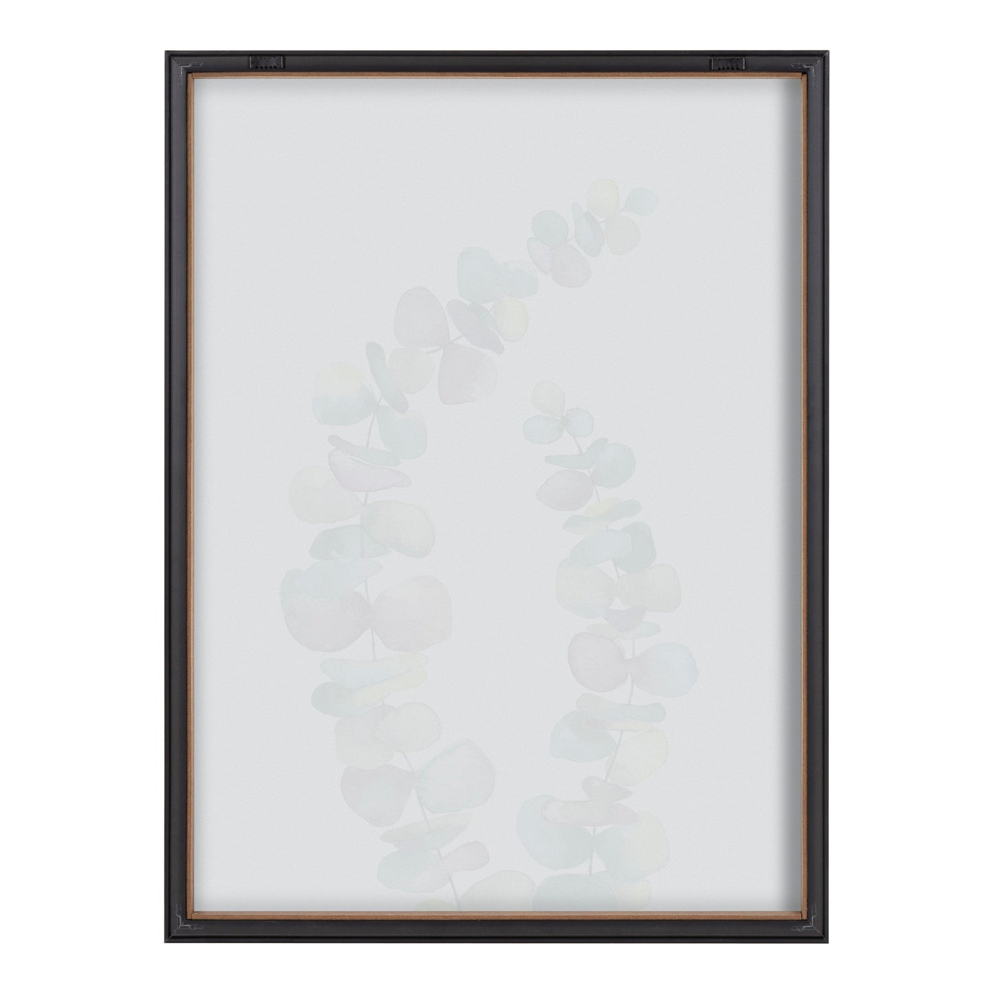 Blake Eucalyptus 2 Branches Framed Printed Glass by Emily Marie Watercolors