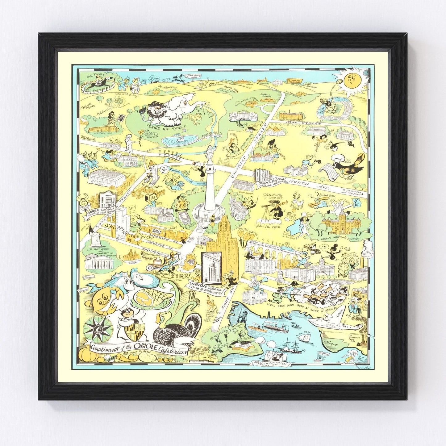 Vintage Map of Baltimore, Maryland 1935