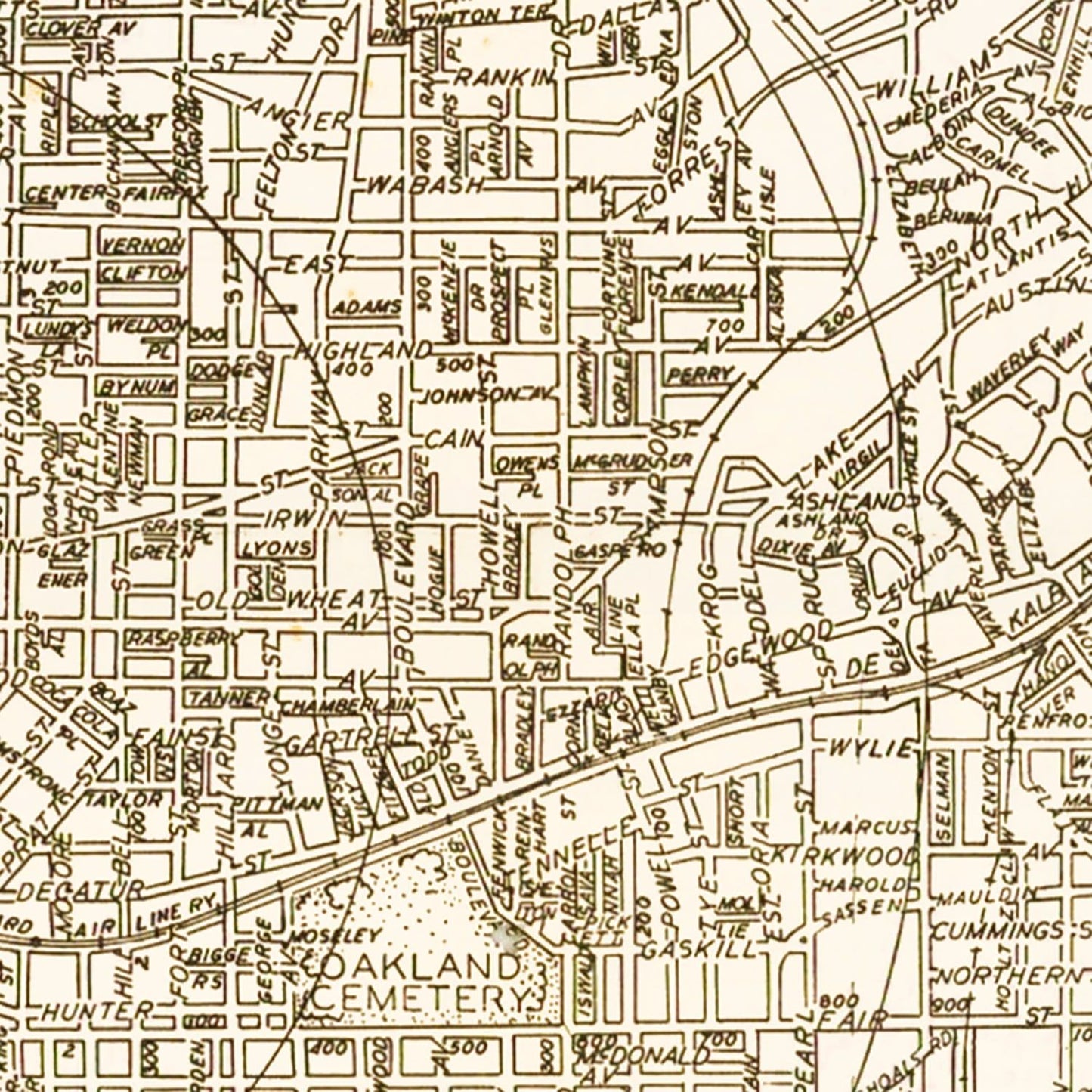 Vintage Map of Atlanta, Georgia 1931