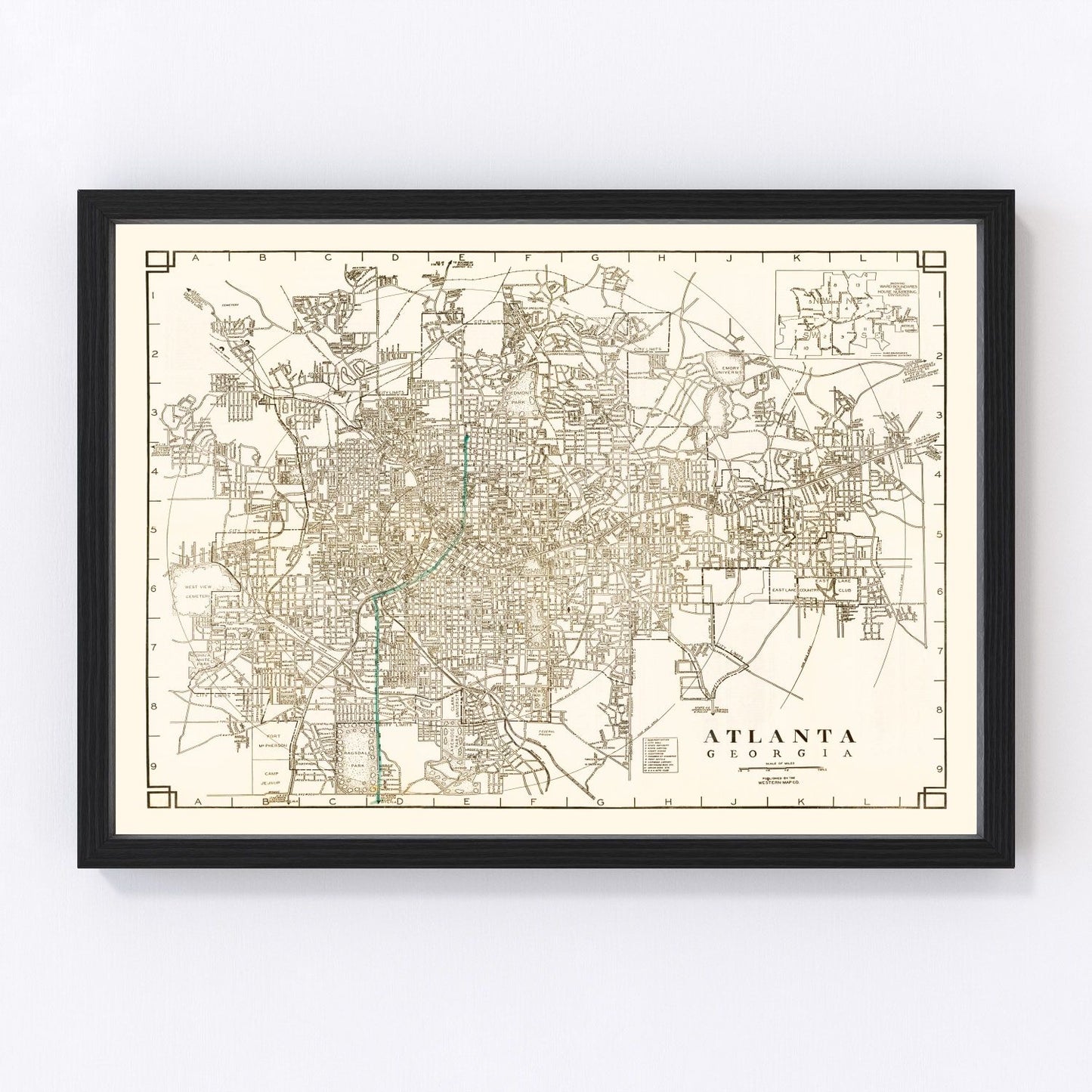 Vintage Map of Atlanta, Georgia 1931