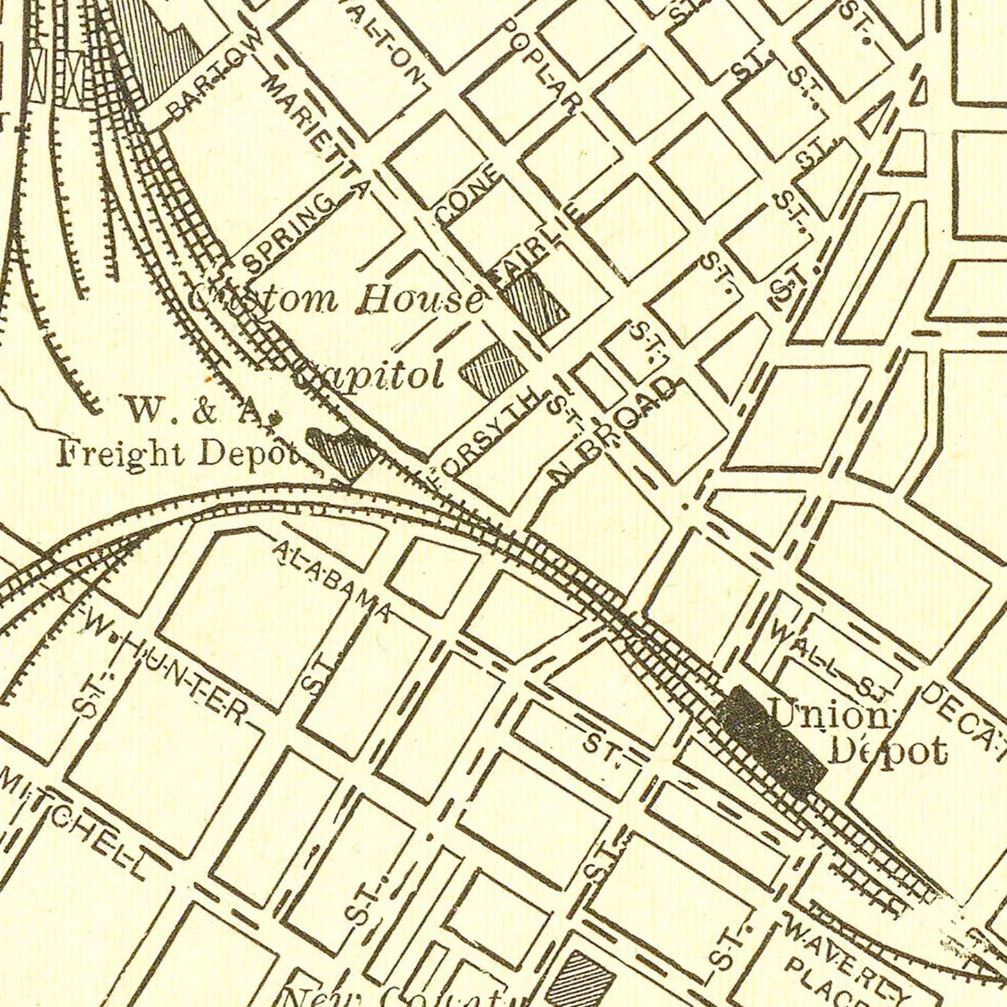 Vintage Map of Atlanta, Georgia 1892