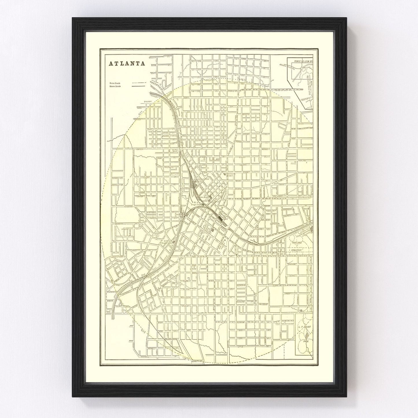 Vintage Map of Atlanta, Georgia 1892