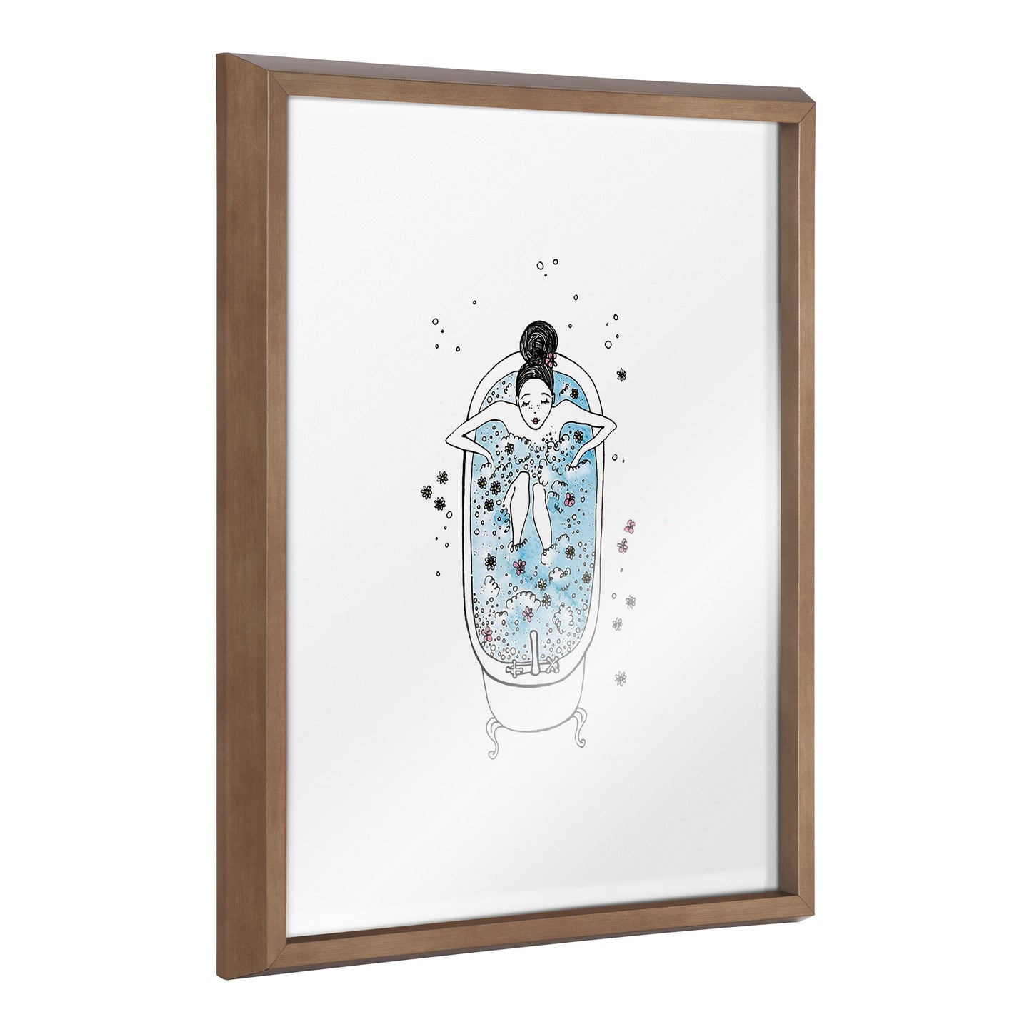 Blake Girl in a Bath Framed Printed Glass by Viola Kreczmer