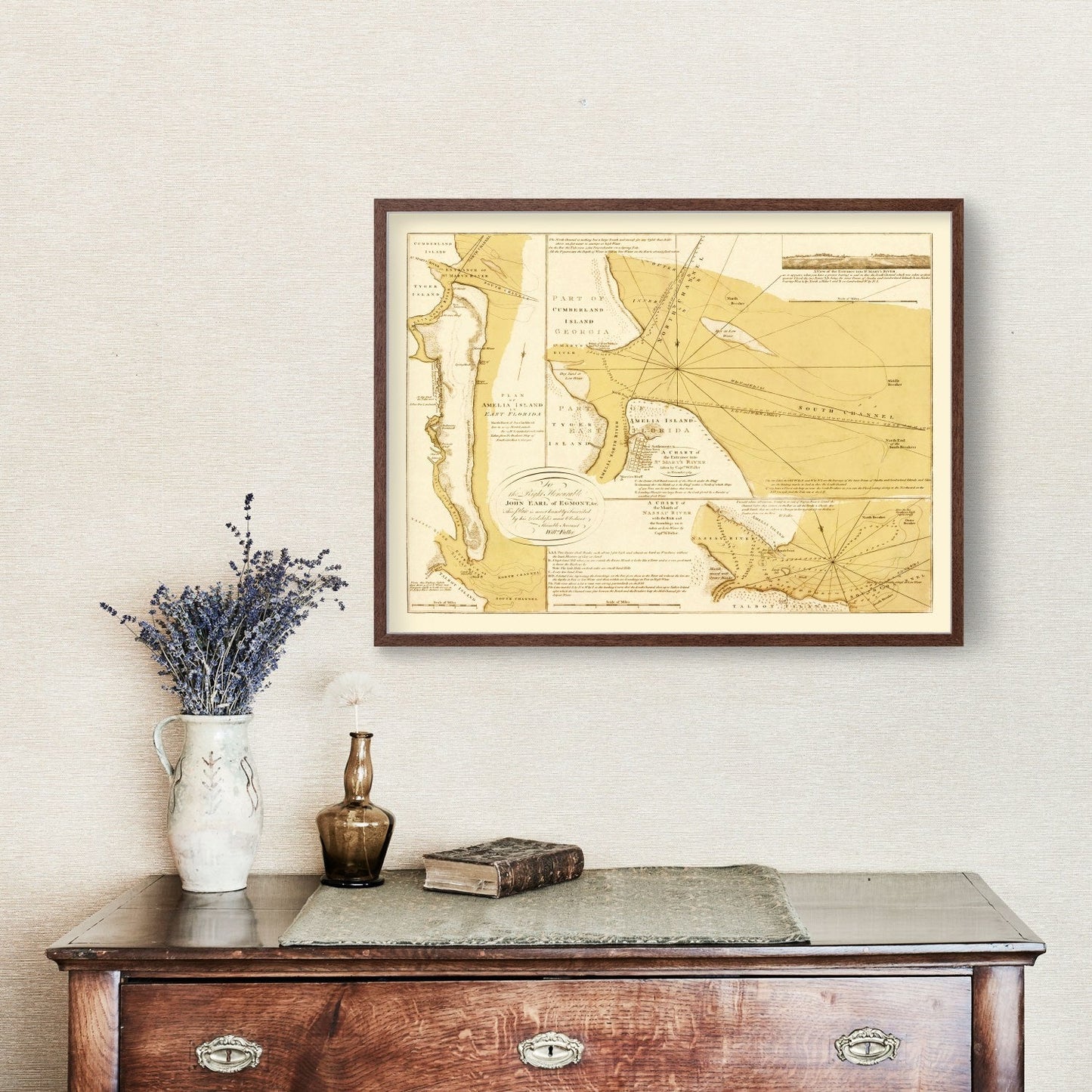Vintage Map of Amelia Island, 1770