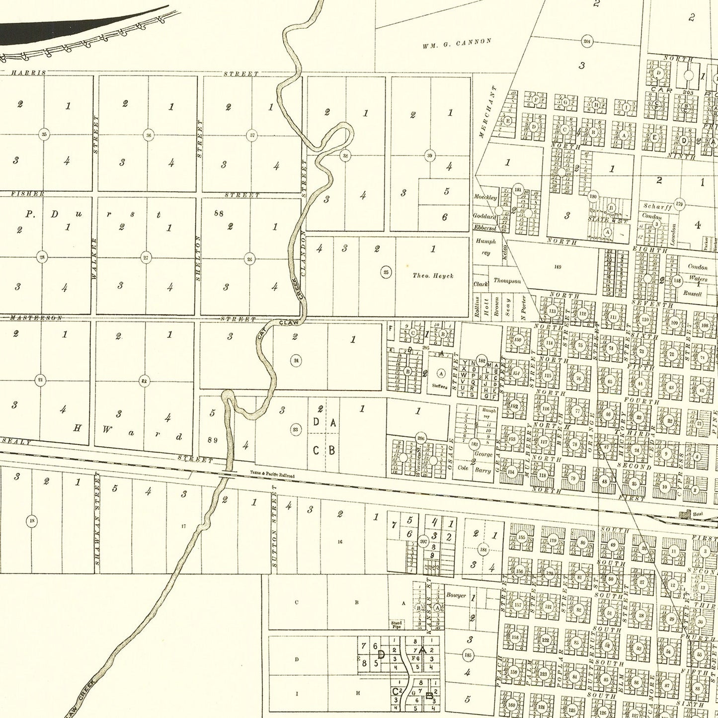 Vintage Map of Abilene, Texas 1885