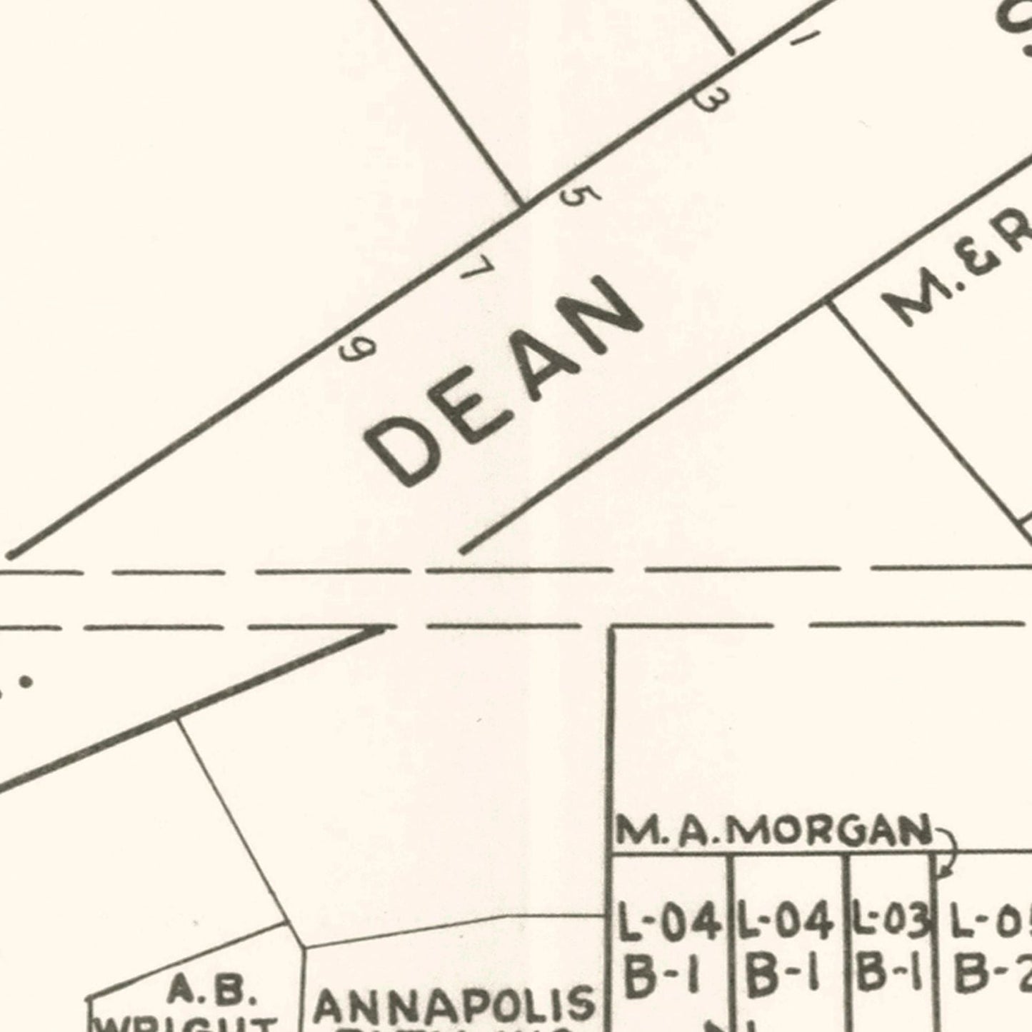 Vintage Map of Annapolis, MD Business Section 1947