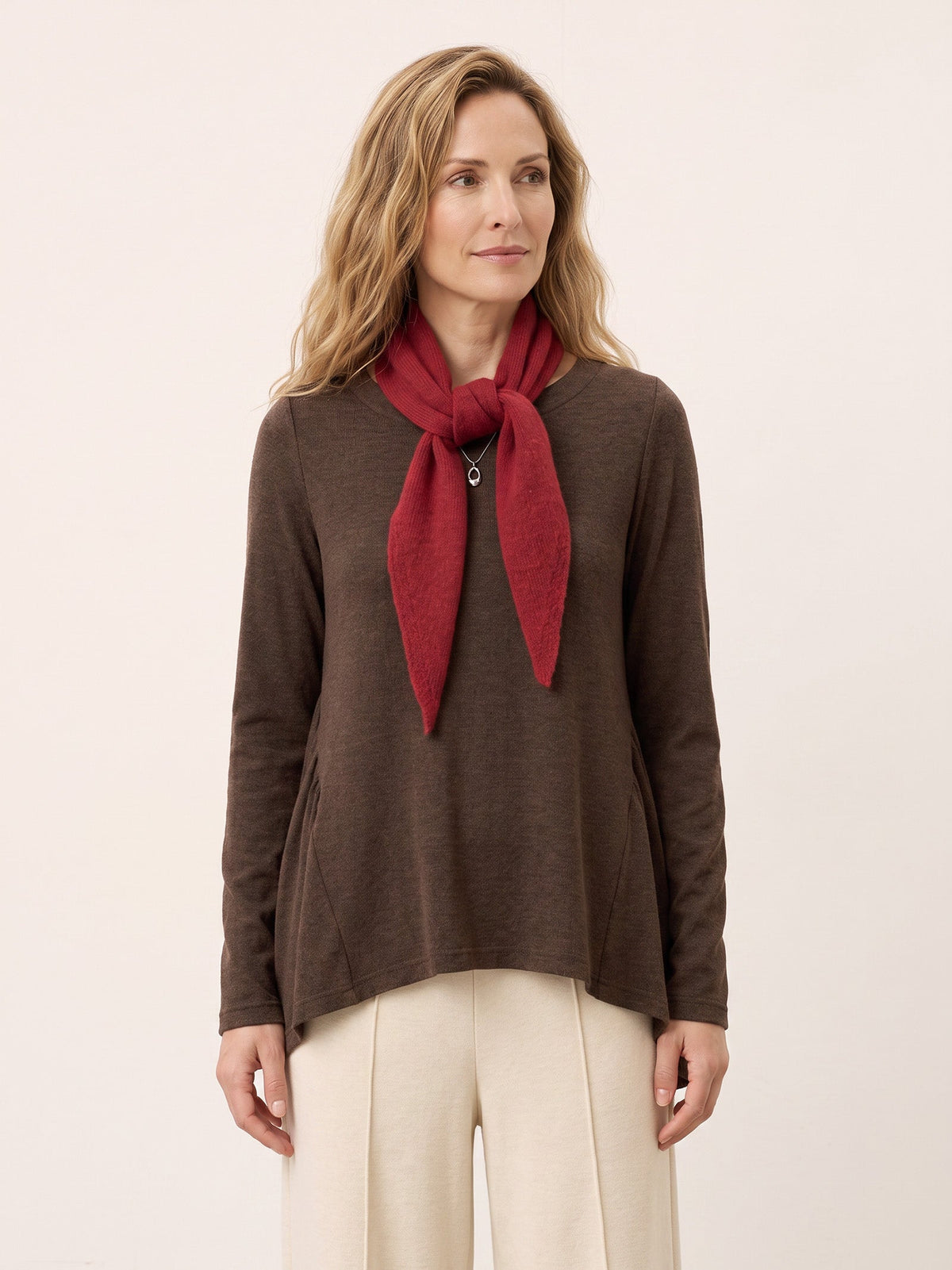 Wool Knitted Triangle Scarf
