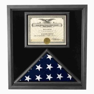 Retirement Flag Display Case - Military Retirement Gift - Hand Made by American veterans
