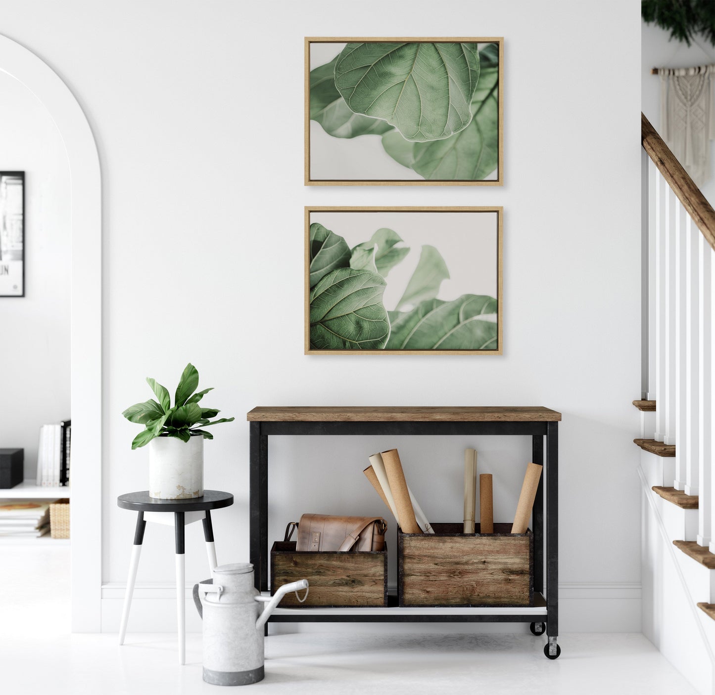 Sylvie Plant Study 6 and Plant Study 7 Framed Canvas Set by Alicia Abla