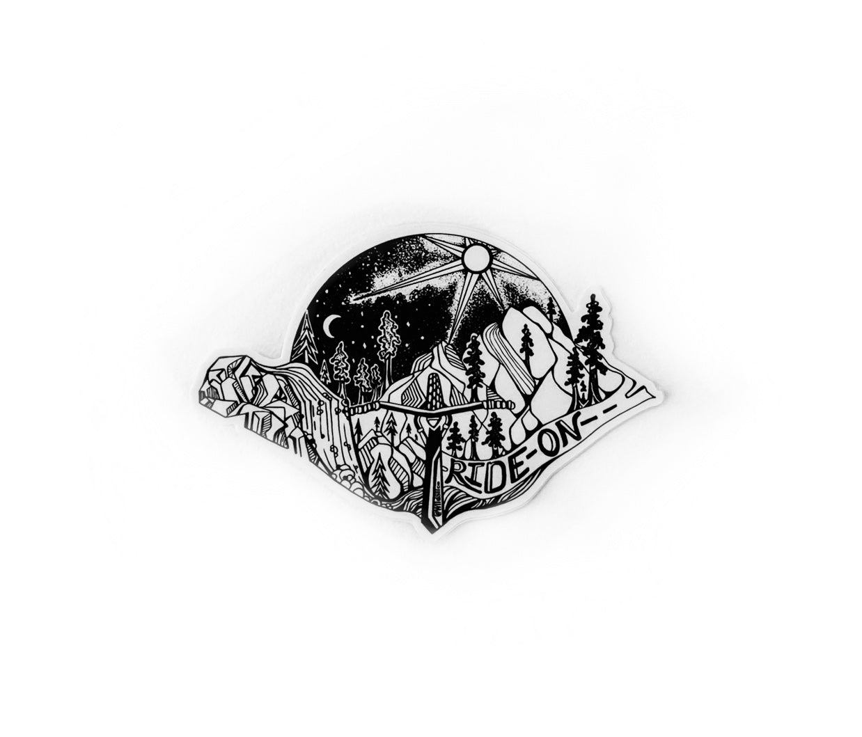 Ride On mountain Biking  Sticker  4"